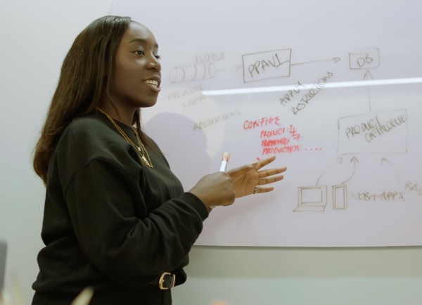  Edit Female software engineer presents © This is Engineering large on Spotlight